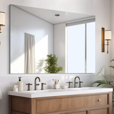 Frameless Rectangular Bathroom Wall Mirror | Sleek & Durable Vanity Mirror