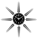 Matte Black Leaf Analog Clock