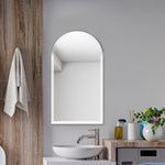 Semi-Round Rectangular Bevelled Mirror for Bathroom Frameless