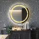 Sun Disc Gears Break - LED Bathroom Mirror - Warm White Light - Round