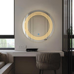 Sun Disc Trio Edged - LED Bathroom Mirror - Warm White Light - Round