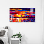 Digital Art Wall Painting for Home: Sunset of Cityscape