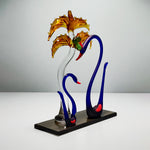 Crystal Clear Glass Decorative Showpiece for Home Decor Gift Items (Swan)