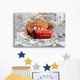Frameless Beautiful Glass Wall Painting for Home: The Car Mural