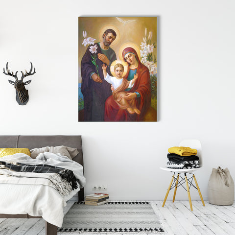 The Beautiful Holy-Family Tempered Glass Wall Paintings