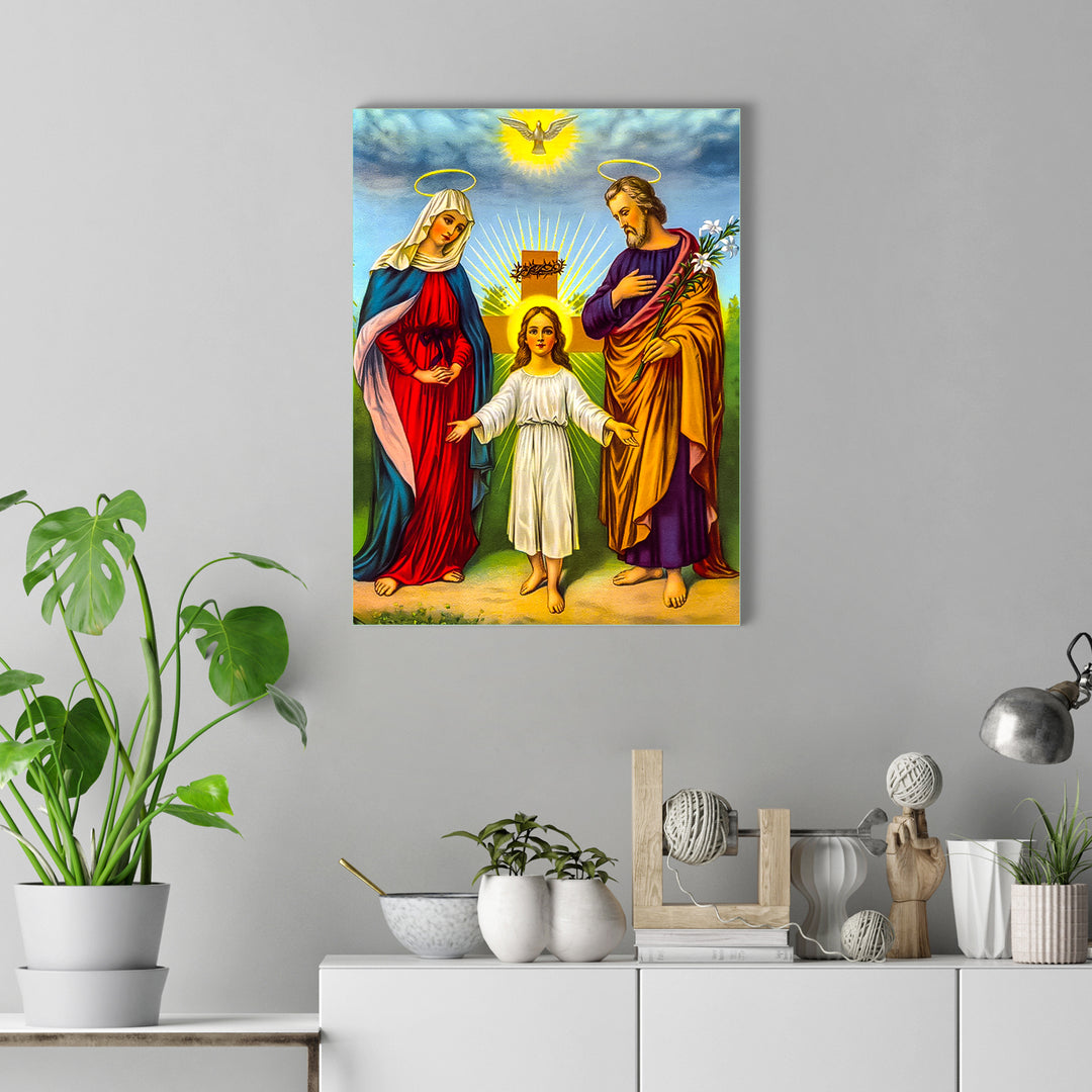 The Holy Family Wall Painting on Glass – Flair Glass