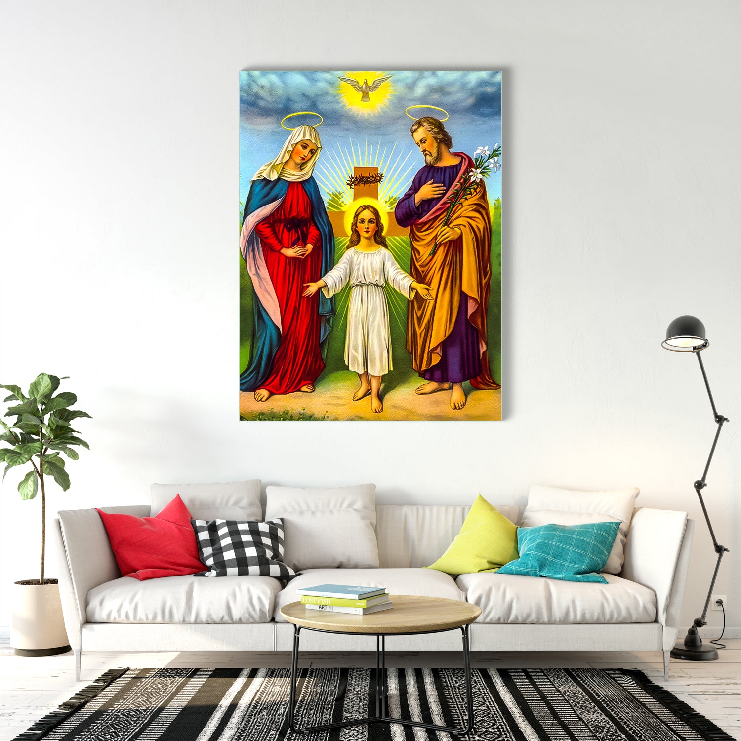 The Holy Family Wall Painting on Glass – Flair Glass