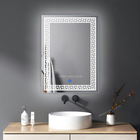 Zigzag Connect Moon Glow - LED Mirror - Natural White Light - Rectangular