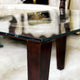 Rectangular Clear Glass Coffee table - Step smooth Edged