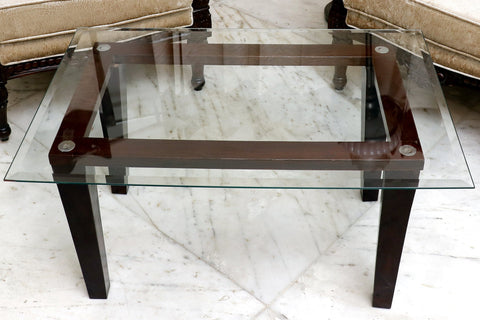Rectangular Clear Glass Coffee table Top - Beveled Edged