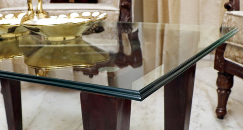 Rectangular Clear Glass Coffee table Top- Step sharp Edged