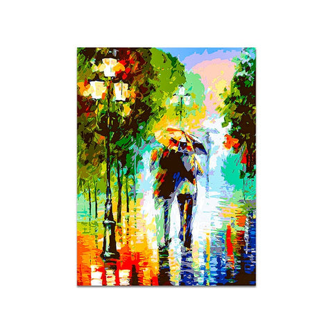 Frameless Beautiful Wall Painting for Home: Acrylic Romantic Blues Oil Painting