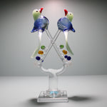 Crystal Clear Glass Decorative Showpiece for Home Decor Gift Items (Fortune Bird)