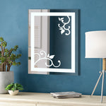 Floral - Frameless Frosted Mirror
