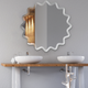 FLAIR GLASS Frameless  Basic Bathroom Curveball - Bevelled Designer Mirror with PREFIXED Strong Steel Hooks for WALLMOUNT
