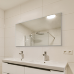 Frameless Rectangular Basic Bathroom Mirror with PREFIXED Strong Steel Hooks for WALLMOUNT