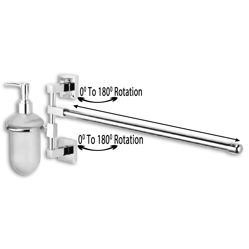 Flair Towel BAR & Glass SOAP Dispenser Set with Brass Fittings (Supreme)