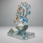 Crystal Clear Glass Decorative Showpiece for Home Decor Gift Items (Lord Ganesh ji Motif )