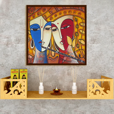 Frameless Beautiful Wall Painting for Home: Acrylic Modern Radha Krish –  Flair Glass