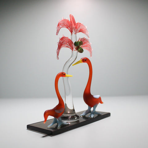 Crystal Clear Glass Decorative Showpiece for Home Decor Gift Items (Sarus Crane)