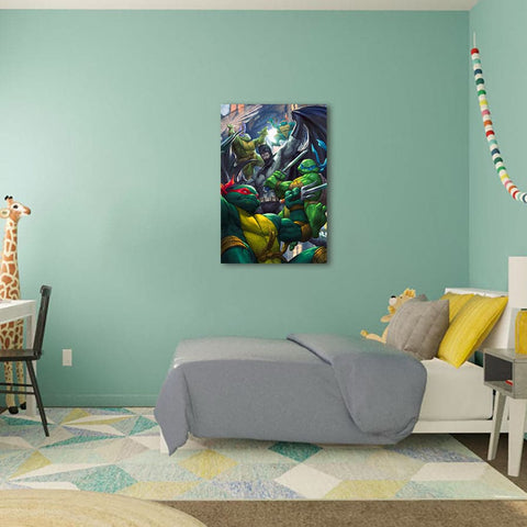 Frameless Beautiful Glass Wall Painting for Home: Batman and Teenage Mutant Ninja Turtles