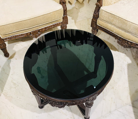 Circular Tinted Black Toughened Glass Table -Top