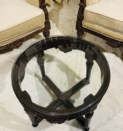 Circular Clear Toughened Glass Coffee Table-Top