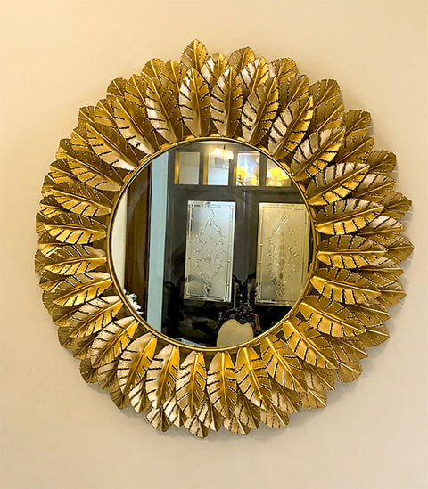 Decorative Mirror - Golden Sunflower Floret