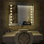 Sun Gleam Illuminated Dots - LED Square Bathroom Mirror - Warm White Light