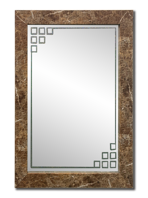 Framed Mirror with Etching Glitters