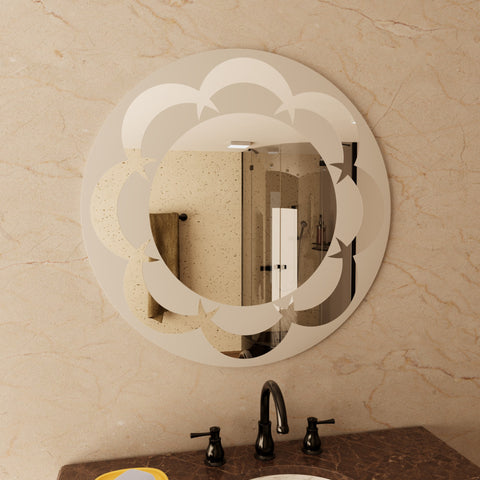 Decorative Mirror - Round Frosted Cycles Designer mirror