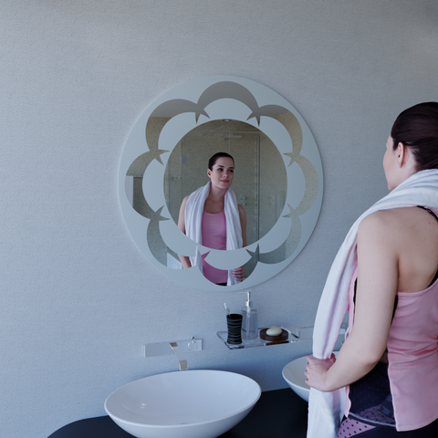 Decorative Mirror - Round Frosted Cycles Designer mirror