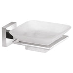 GLASS SOAP DISH with brass fittings (chrome finish)- FA-10GD