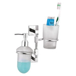 FLAIR GLASS SOAP Dispenser & Tumbler with Brass Fittings (Elegant)