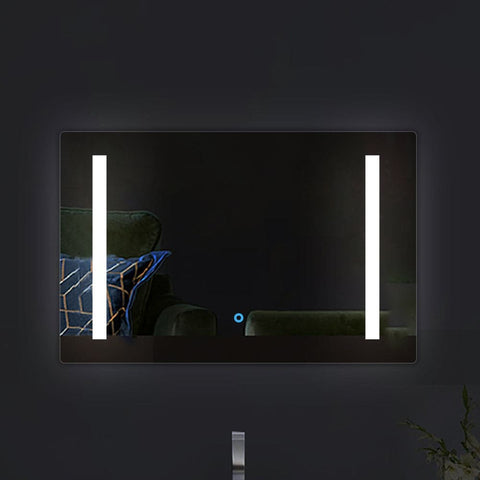 Moon Illuminated Line - LED Rectangular Bathroom Mirror - Natural White Light