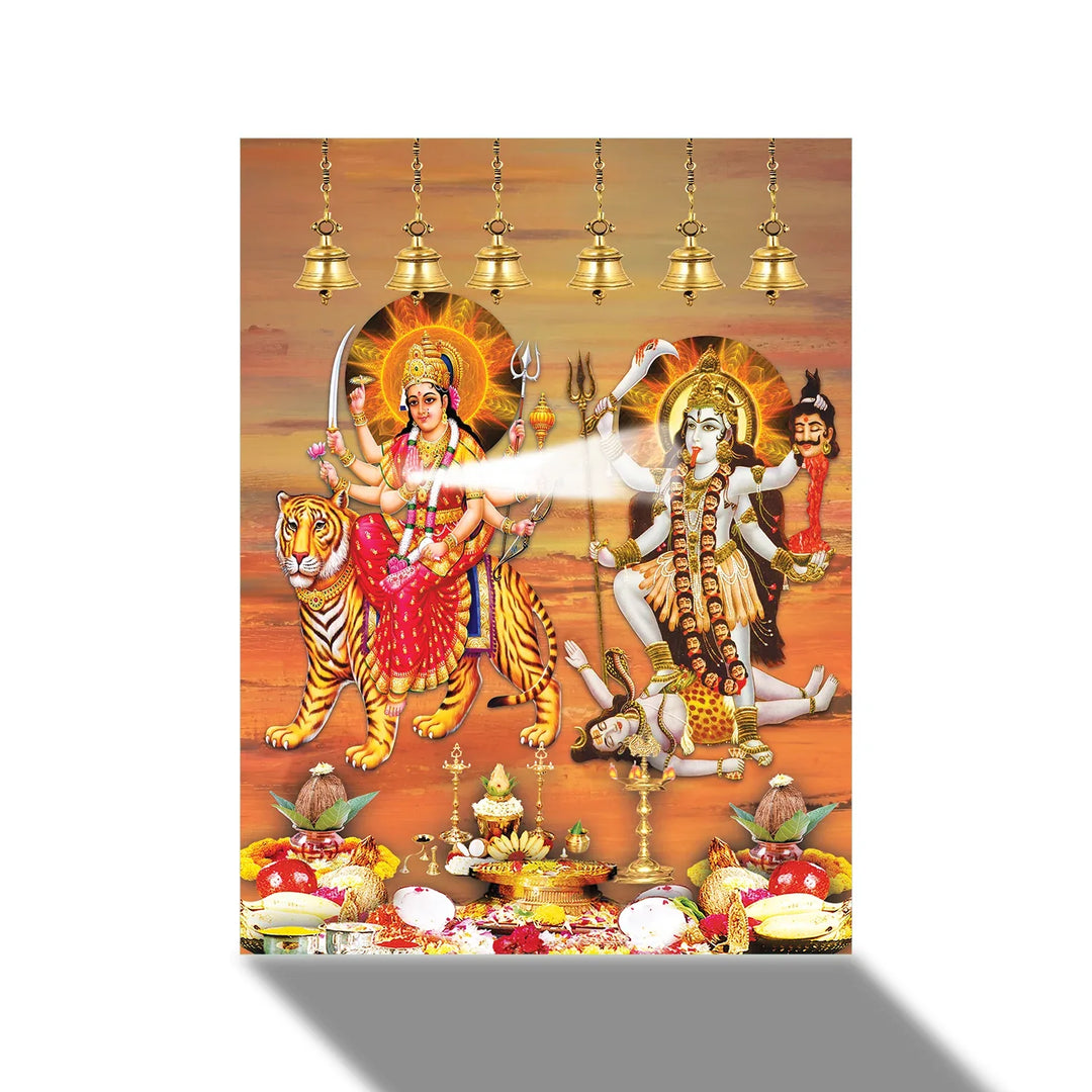 Maa Durga Glass Wall Paintings – Flair Glass